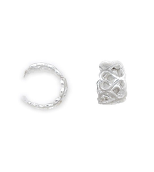 Silver Scrolling Hearts Wide Ear Cuff